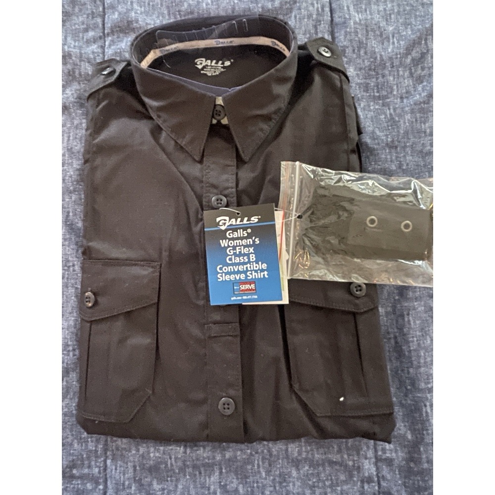 Galls Women's G-Flex Class B Convertible Sleeve Shirt Black Size 40